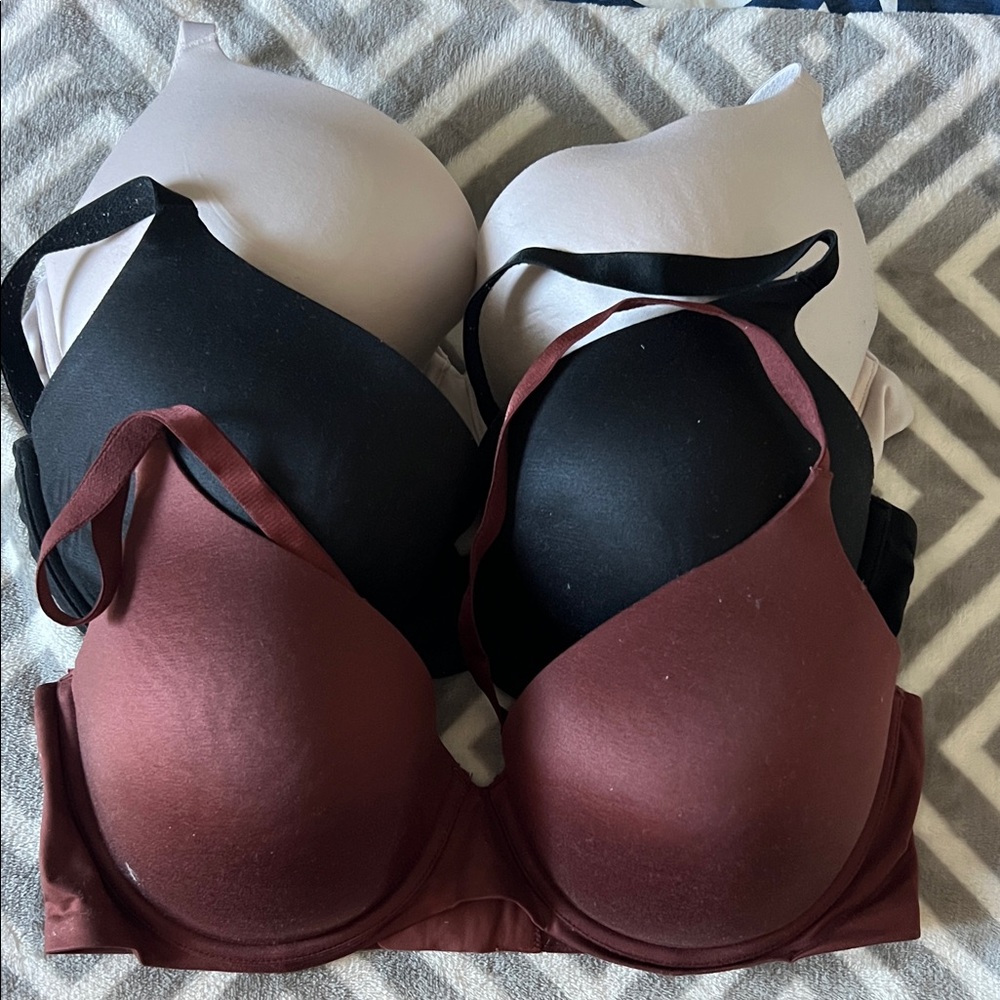Aerie Women's Bra Set - Black, Cream, and Burgundy 38D
